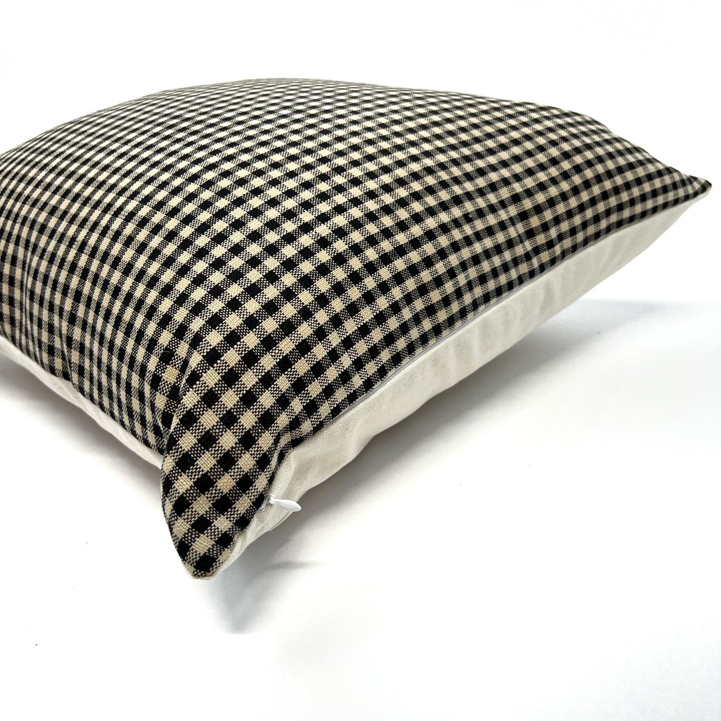 Black and brown gingham pillow cover