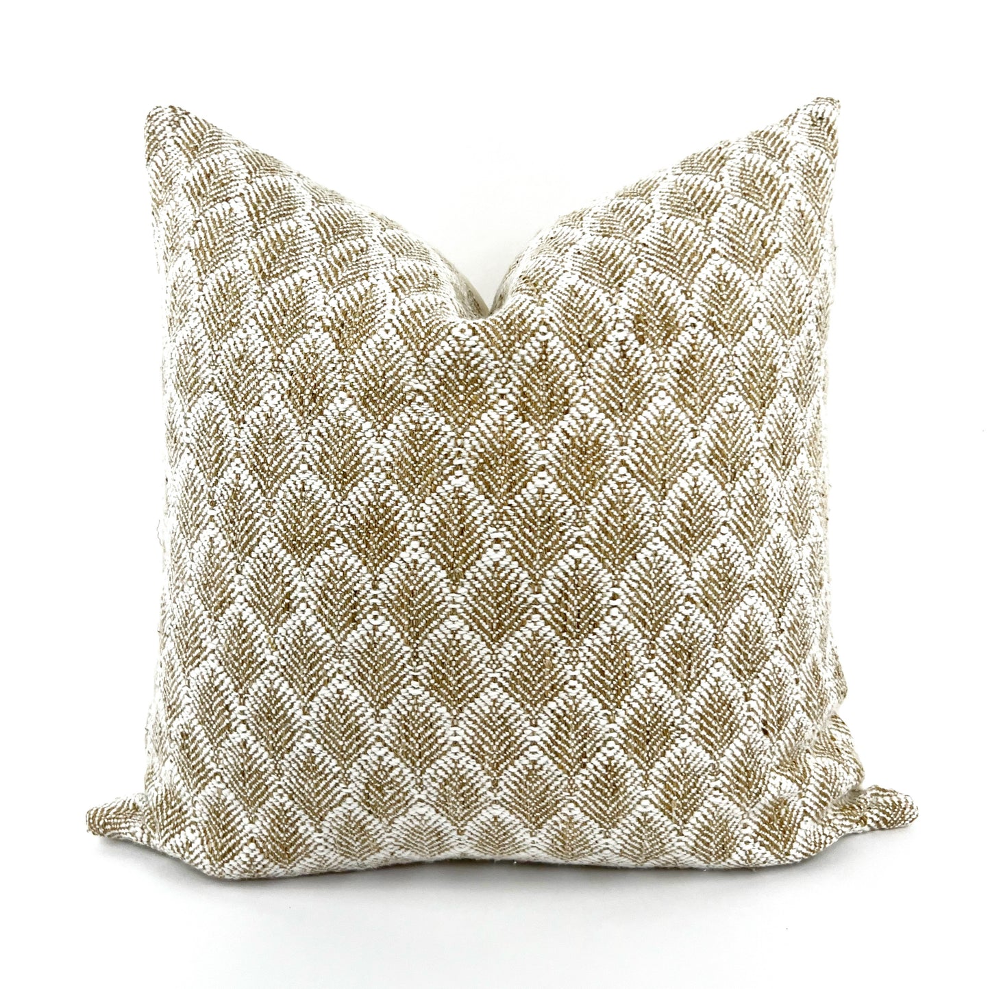 Harvest beige and white pillow cover