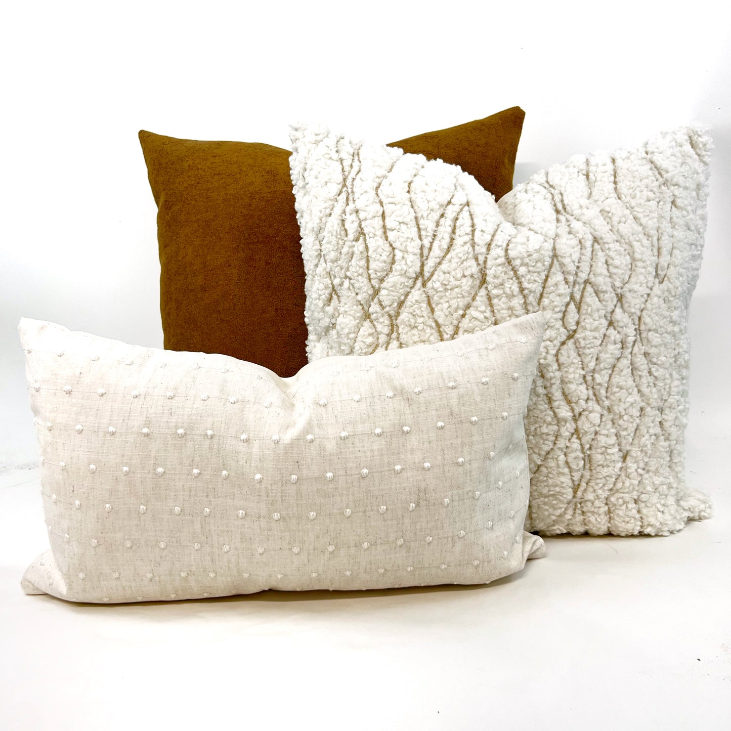 Faux sheep wool and gold wave