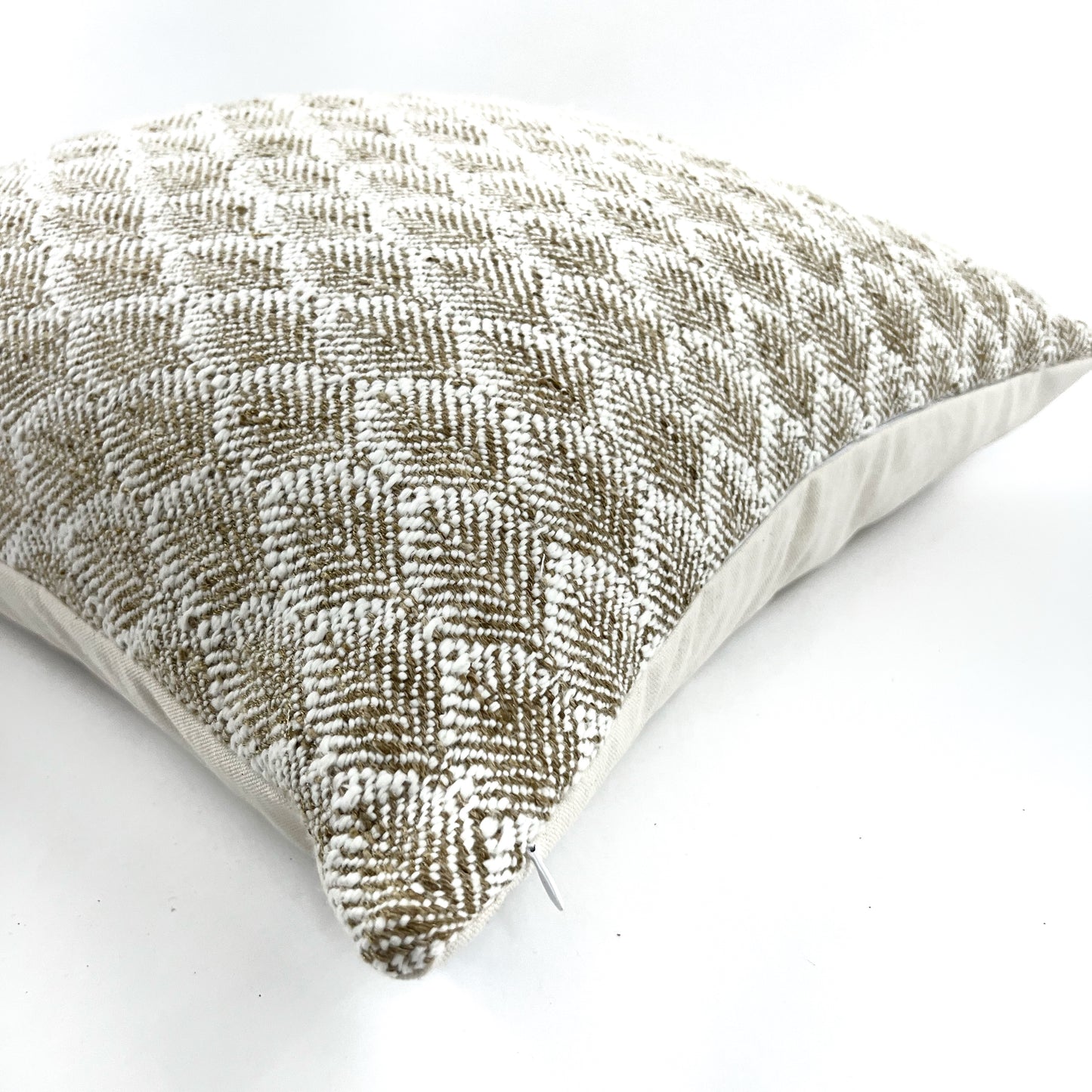 Harvest beige and white pillow cover