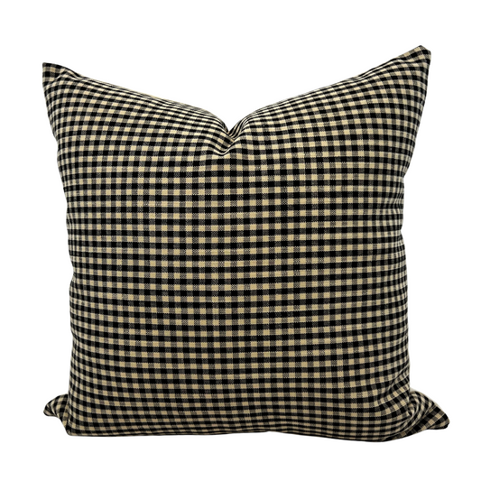 Black and brown gingham pillow cover