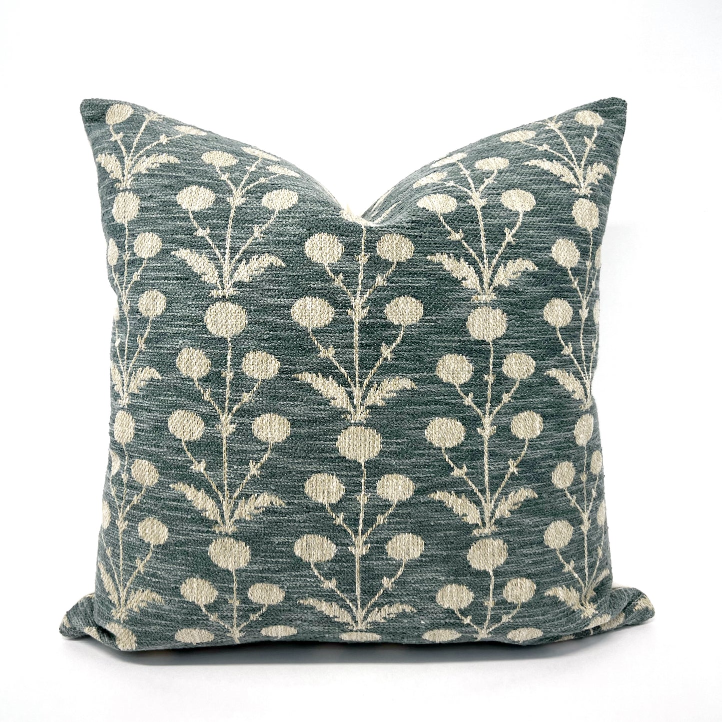 Pillow cover combination #20, beige and woven cream railroad stripe cover, juniper green Mughal floral cover, caramel brown woven cover