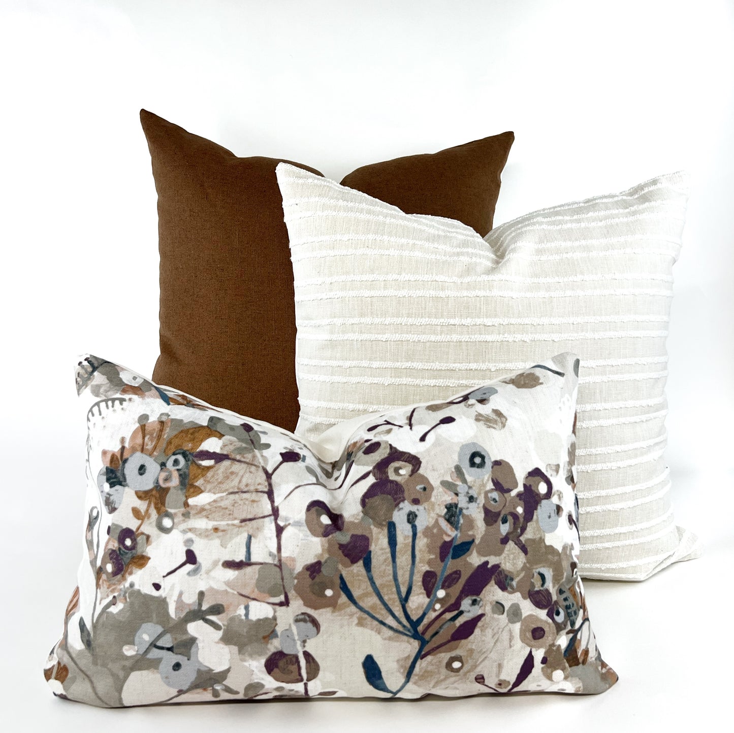Copper brown linen blend pillow cover