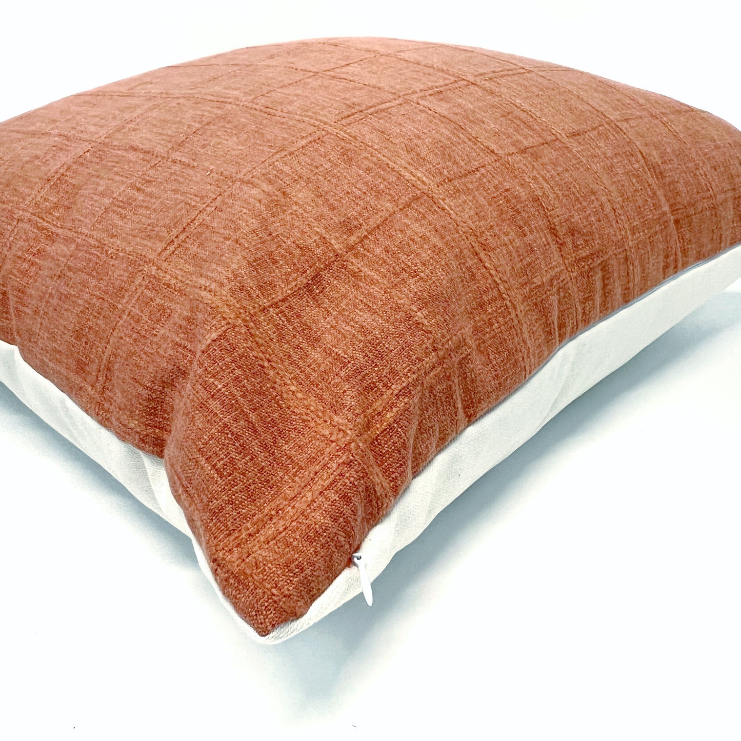 Clay orange window pane pillow cover
