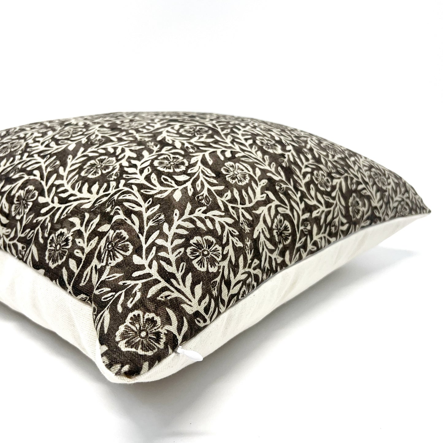 Warm brown floral pillow cover