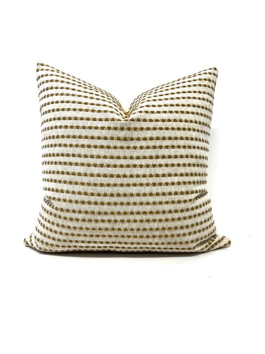 Flax and wheat woven stripe pillow