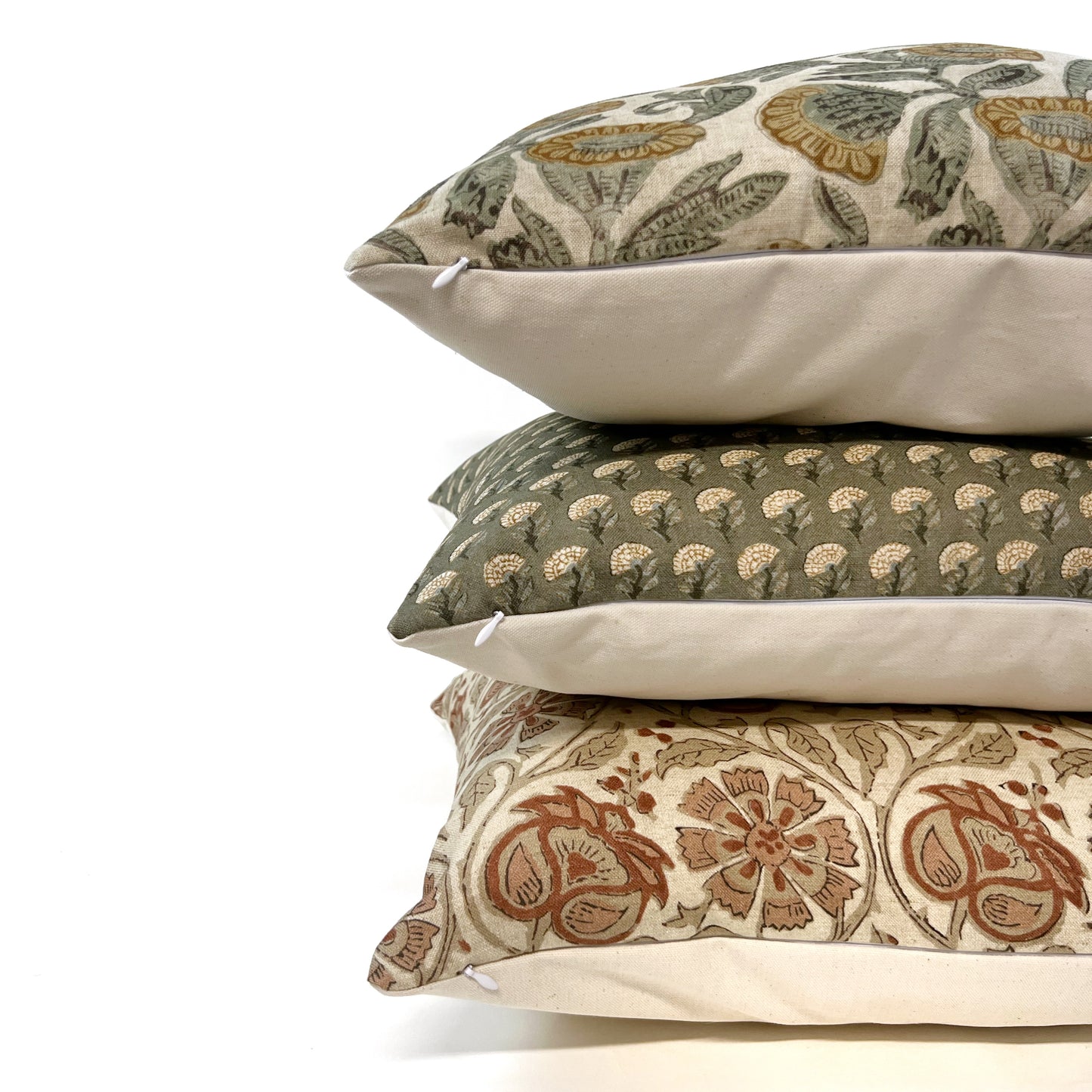 Eucalyptus green and yellow floral pillow cover