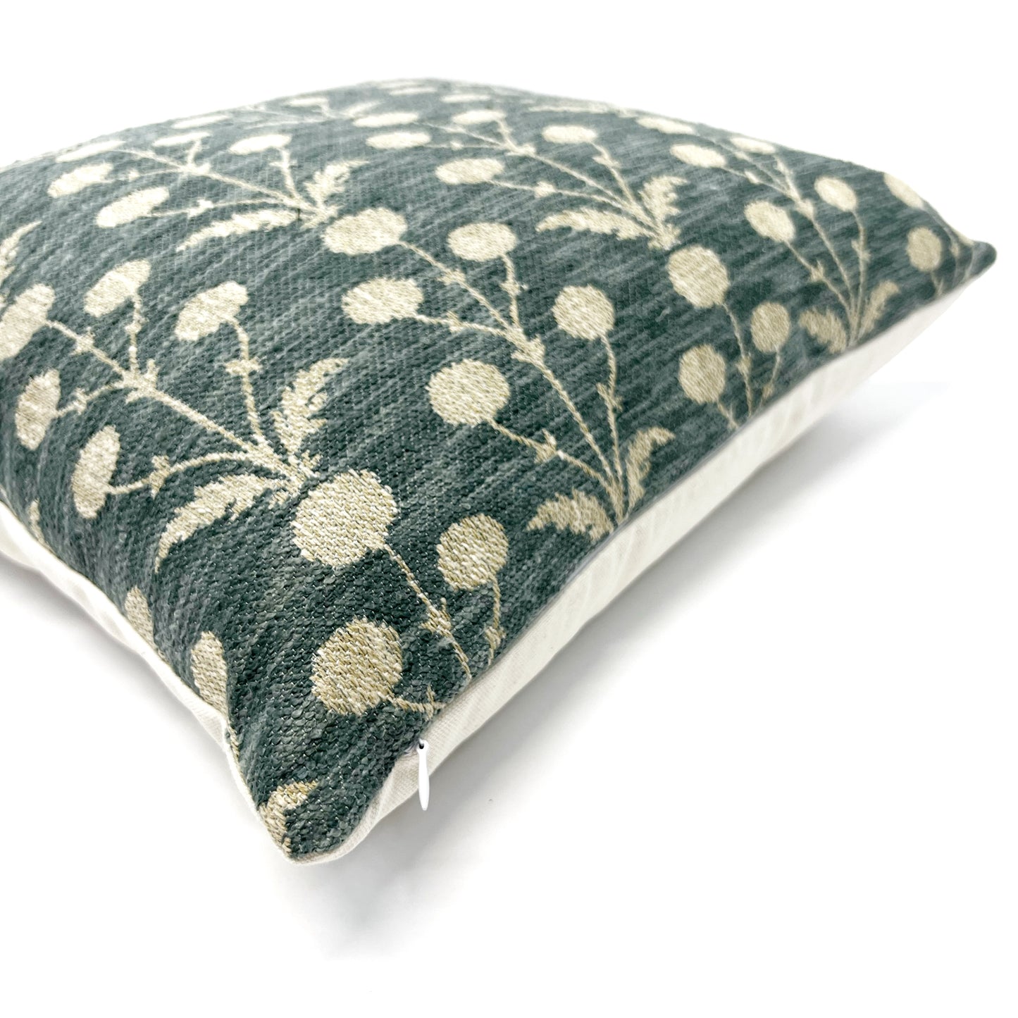 Juniper green and beige Mughal floral pillow cover