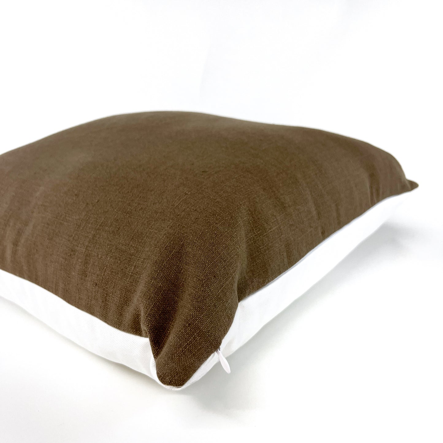 Muted brown linen blend pillow cover
