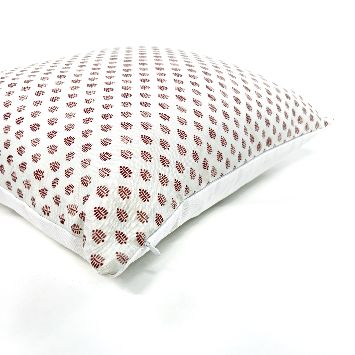 Rust mini floral block pillow cover