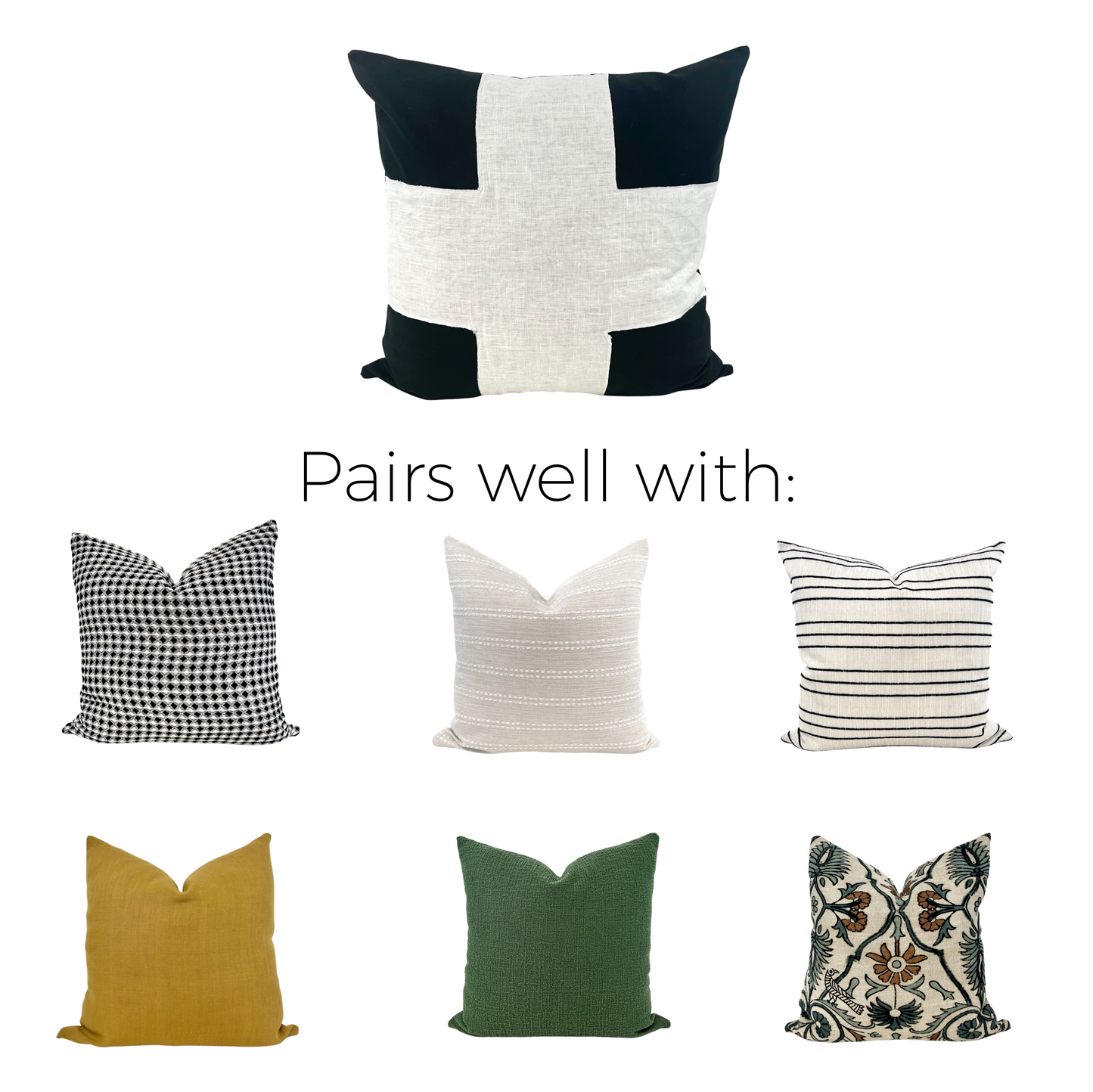 Black and white Swiss cross pillow cover