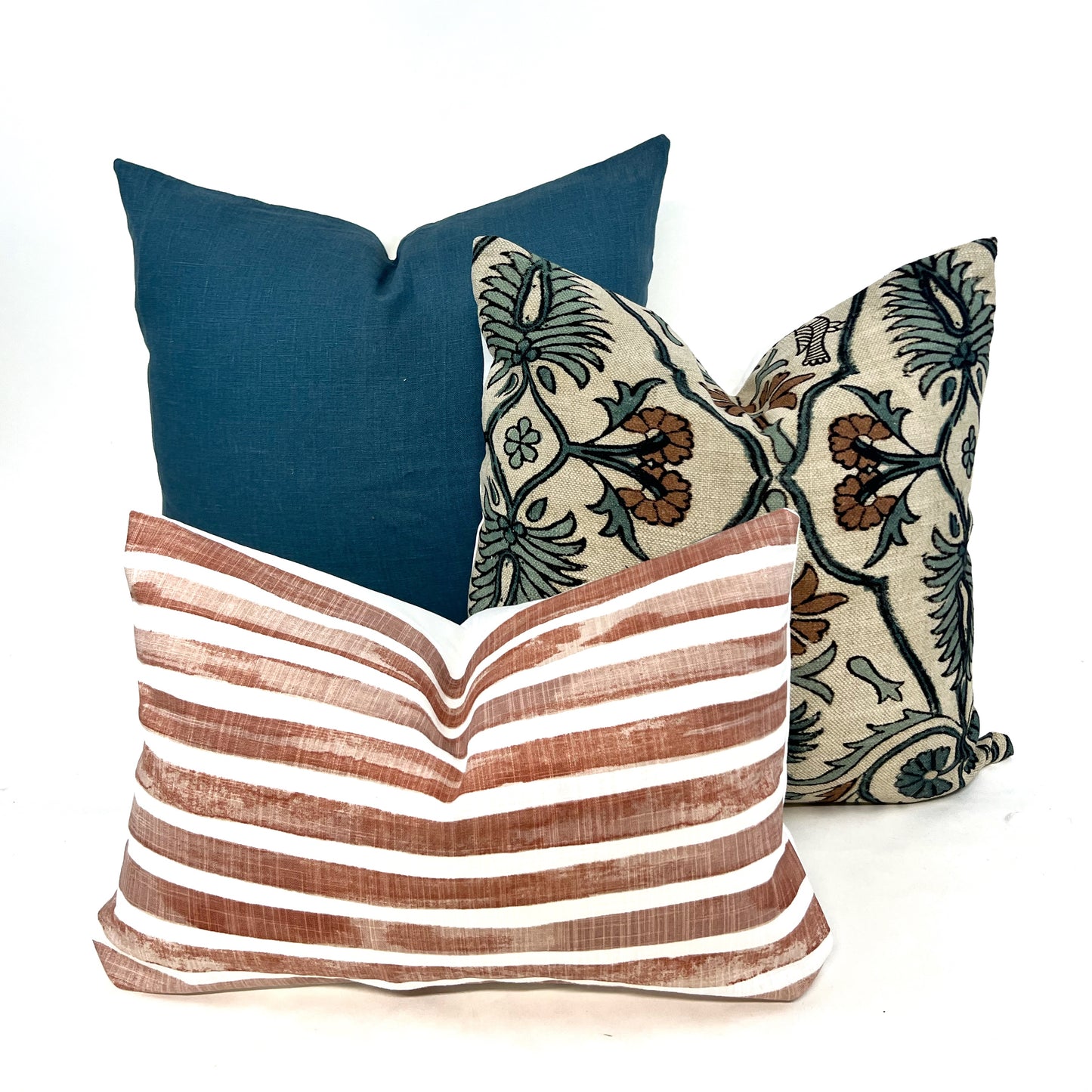 Rust stripe pillow cover