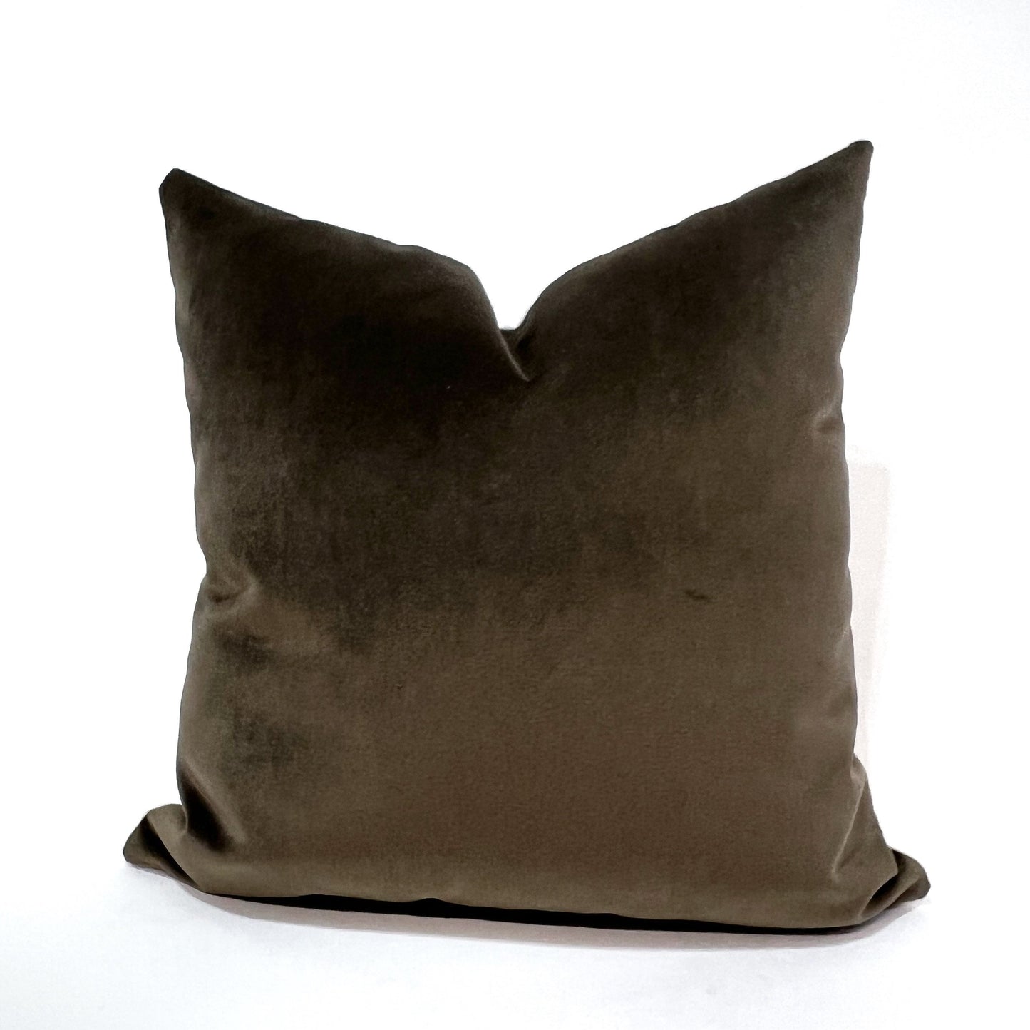 Pillow cover combination #12, sage green velvet cover, evergreen branch cover, mushroom brown velvet cover
