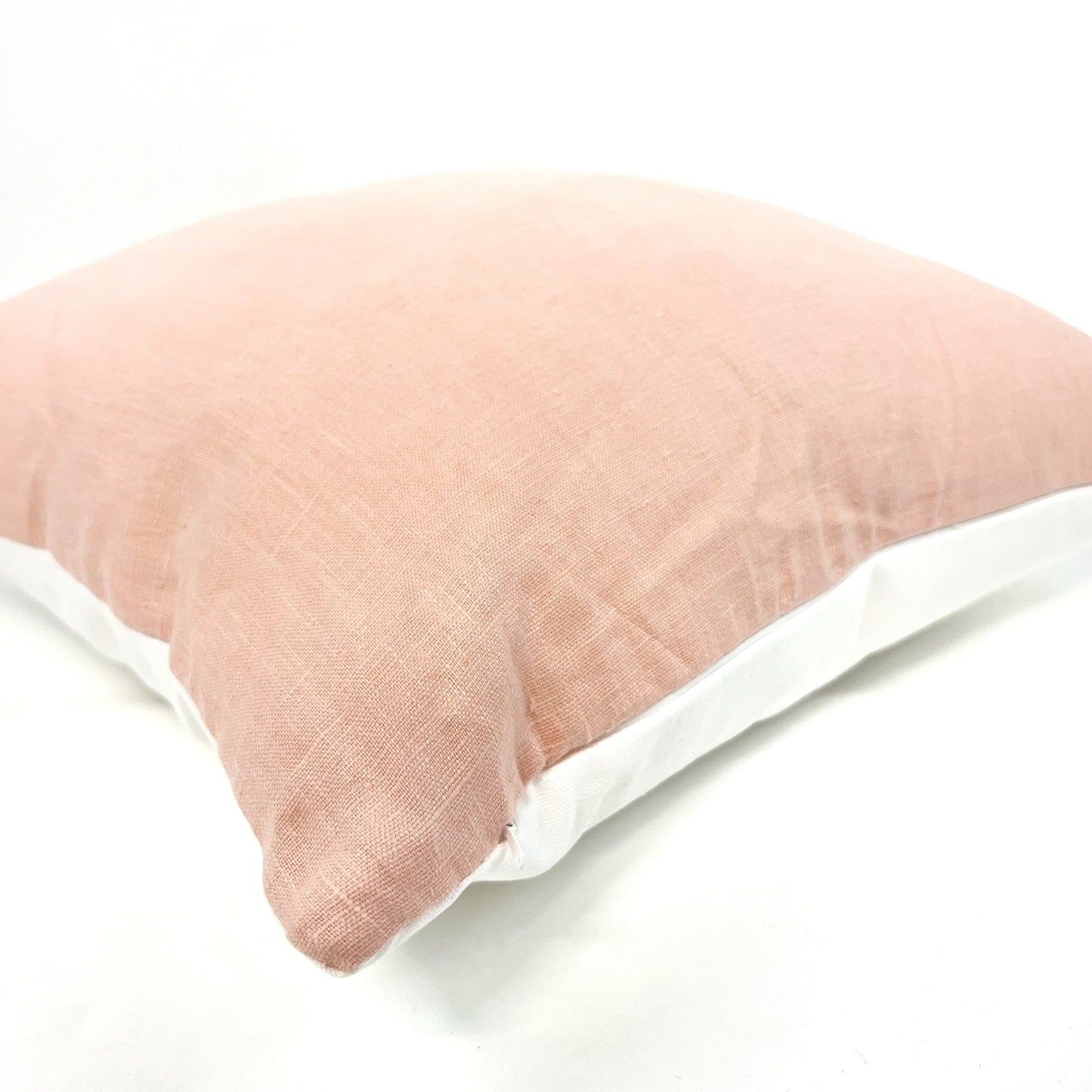 Light coral linen pillow cover