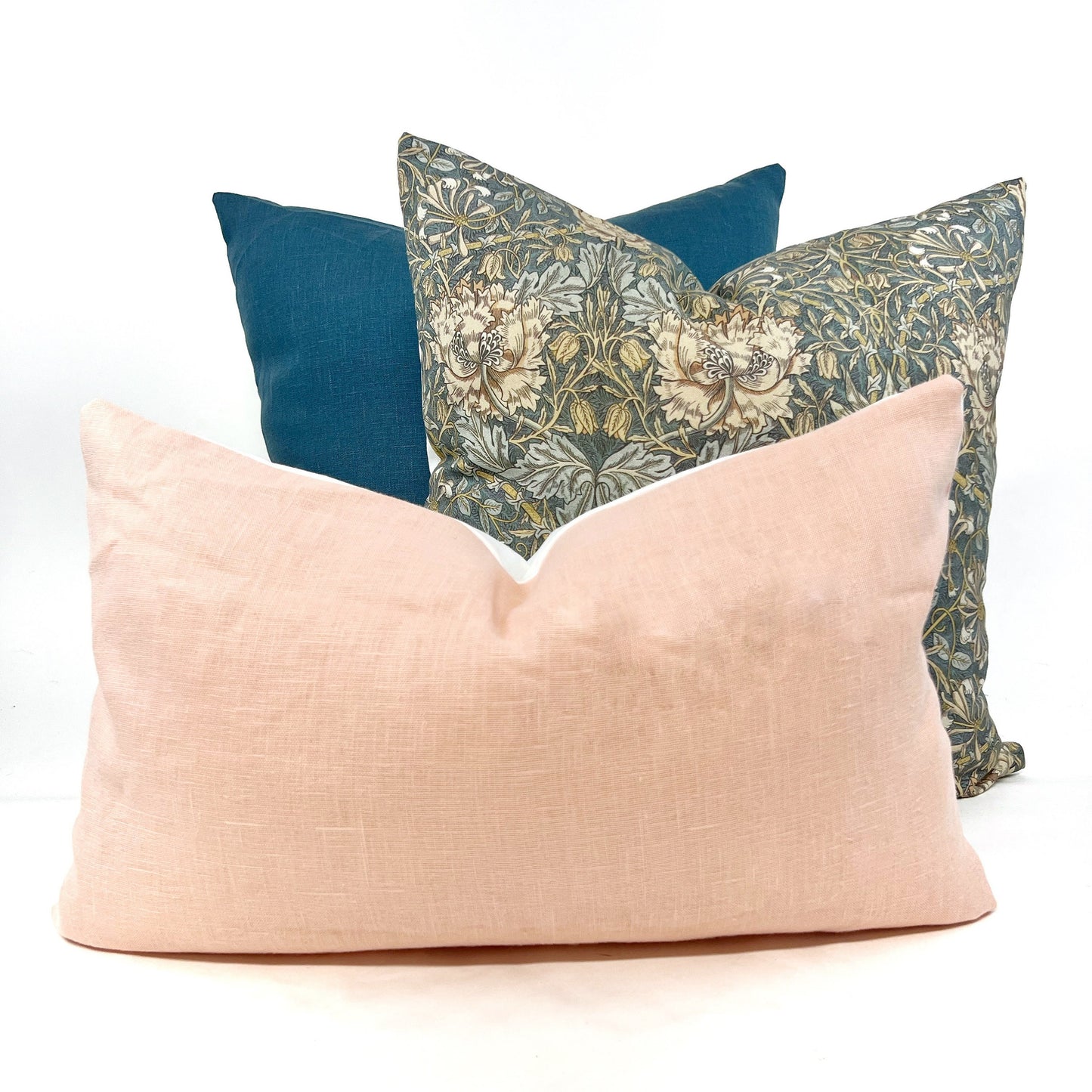 Light coral linen pillow cover