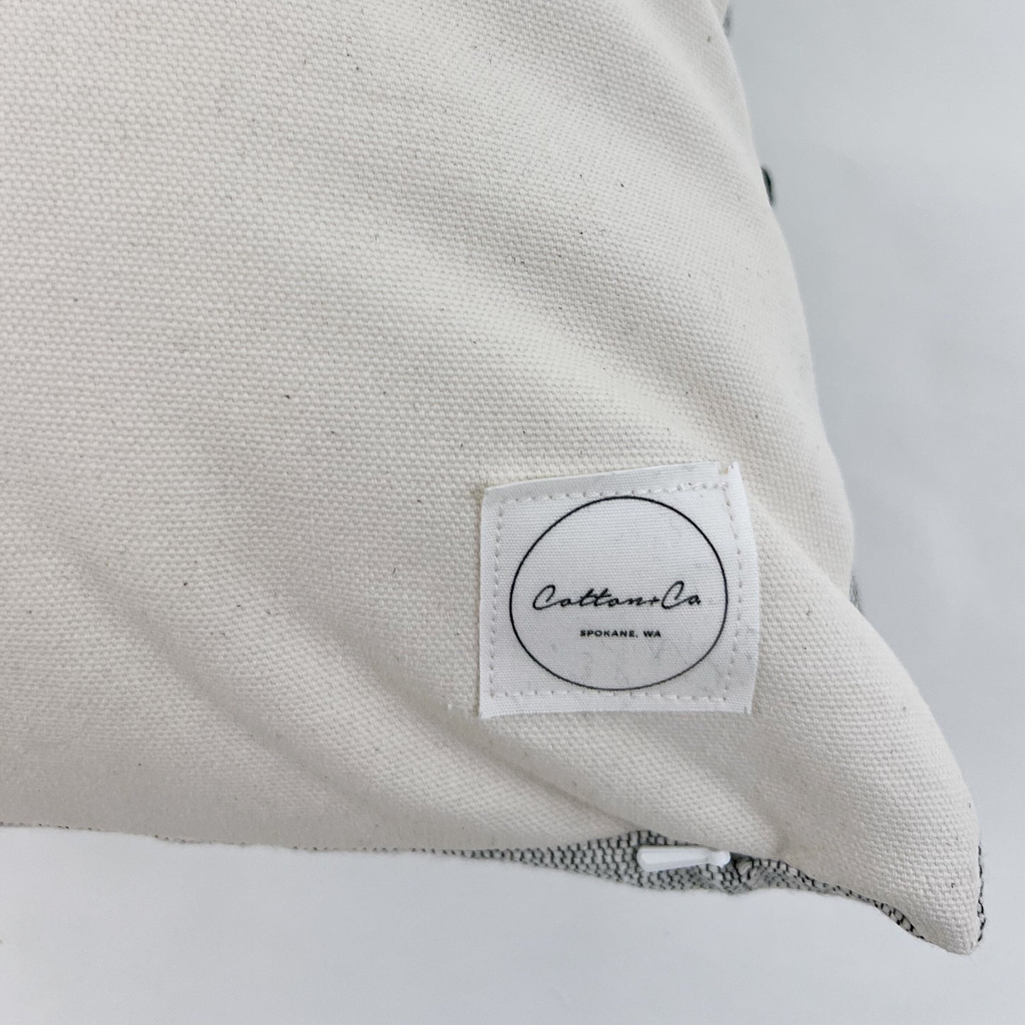 Hand-loomed Mexican gray and black stripe pillow cover