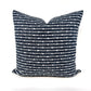 Indigo and white woven stripe pillow cover