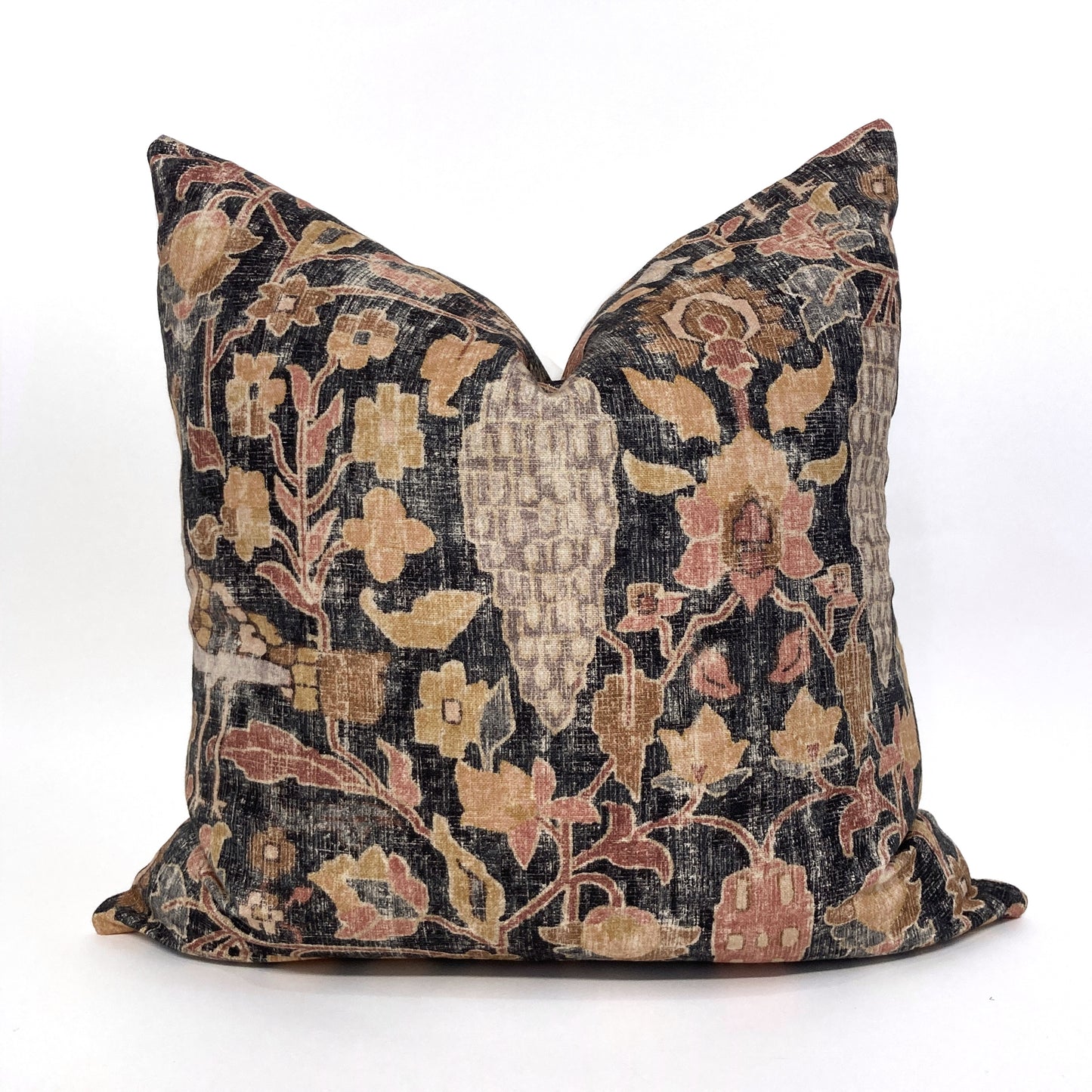 Earth tones botanical pillow cover