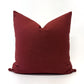 Deep red linen blend pillow cover