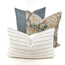 Load image into Gallery viewer, Dusty blue medallion pillow cover
