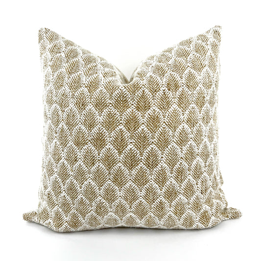 Harvest beige and white pillow cover
