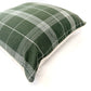 Pesto green plaid pillow cover