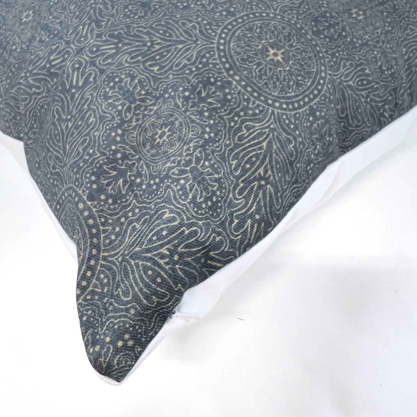 Dusty blue medallion pillow cover