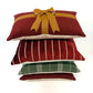 Red and white pinstripe velvet pillow cover