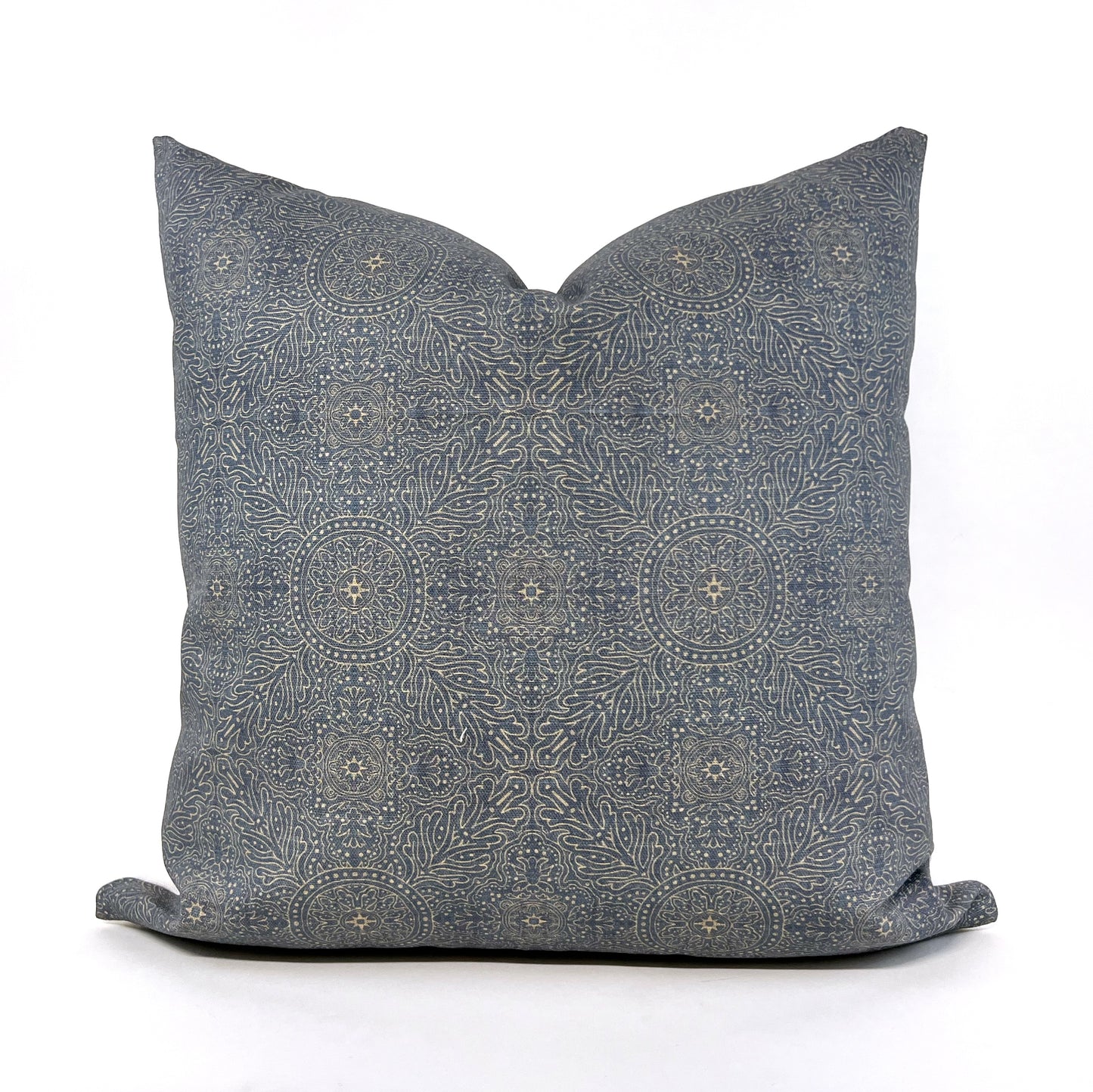 Dusty blue medallion pillow cover