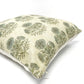 Blue and green marigold floral pillow cover