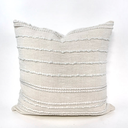 Off-white woven stripe pillow cover