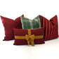 Pesto green plaid pillow cover