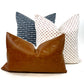 Indigo and white woven stripe pillow cover