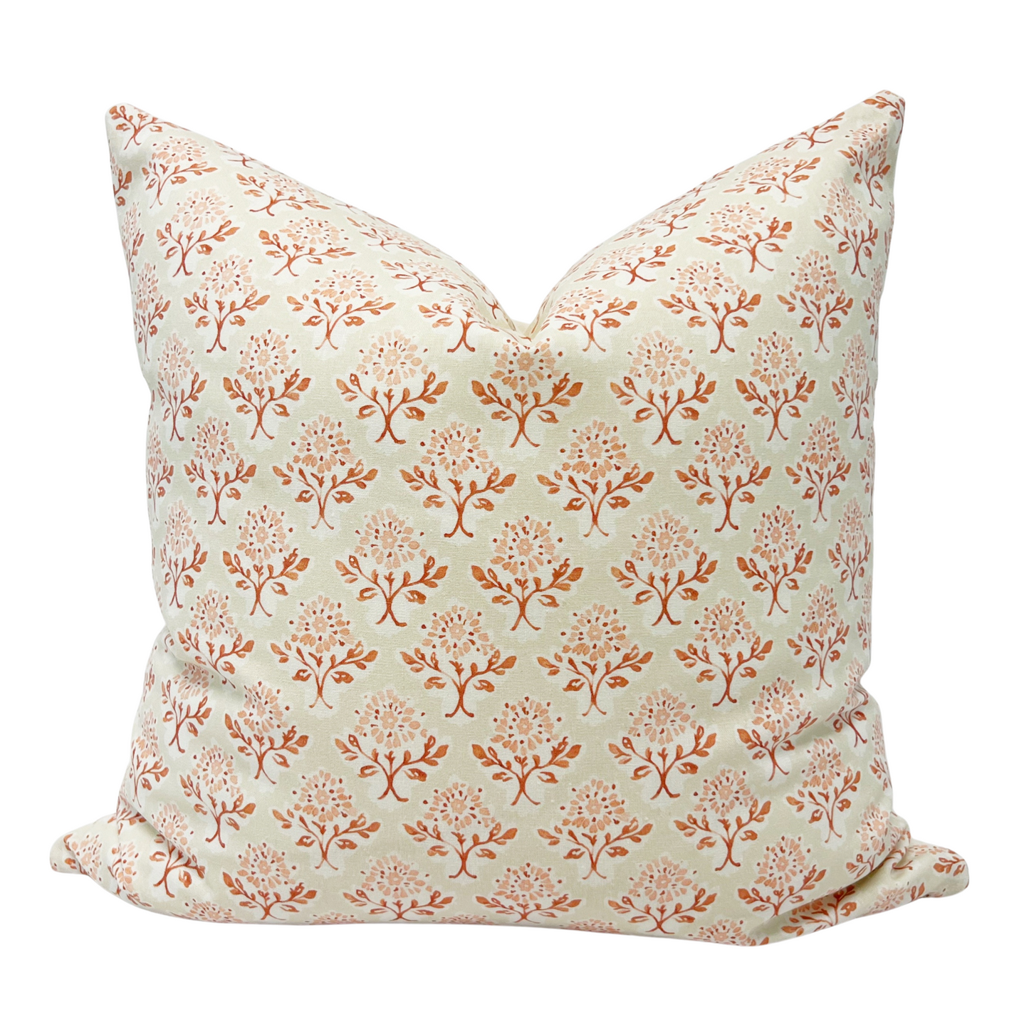 Pink and rust floral pillow cover