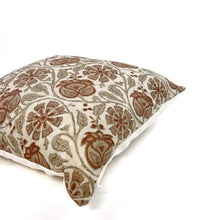 Load image into Gallery viewer, Coral and mauve floral pillow cover
