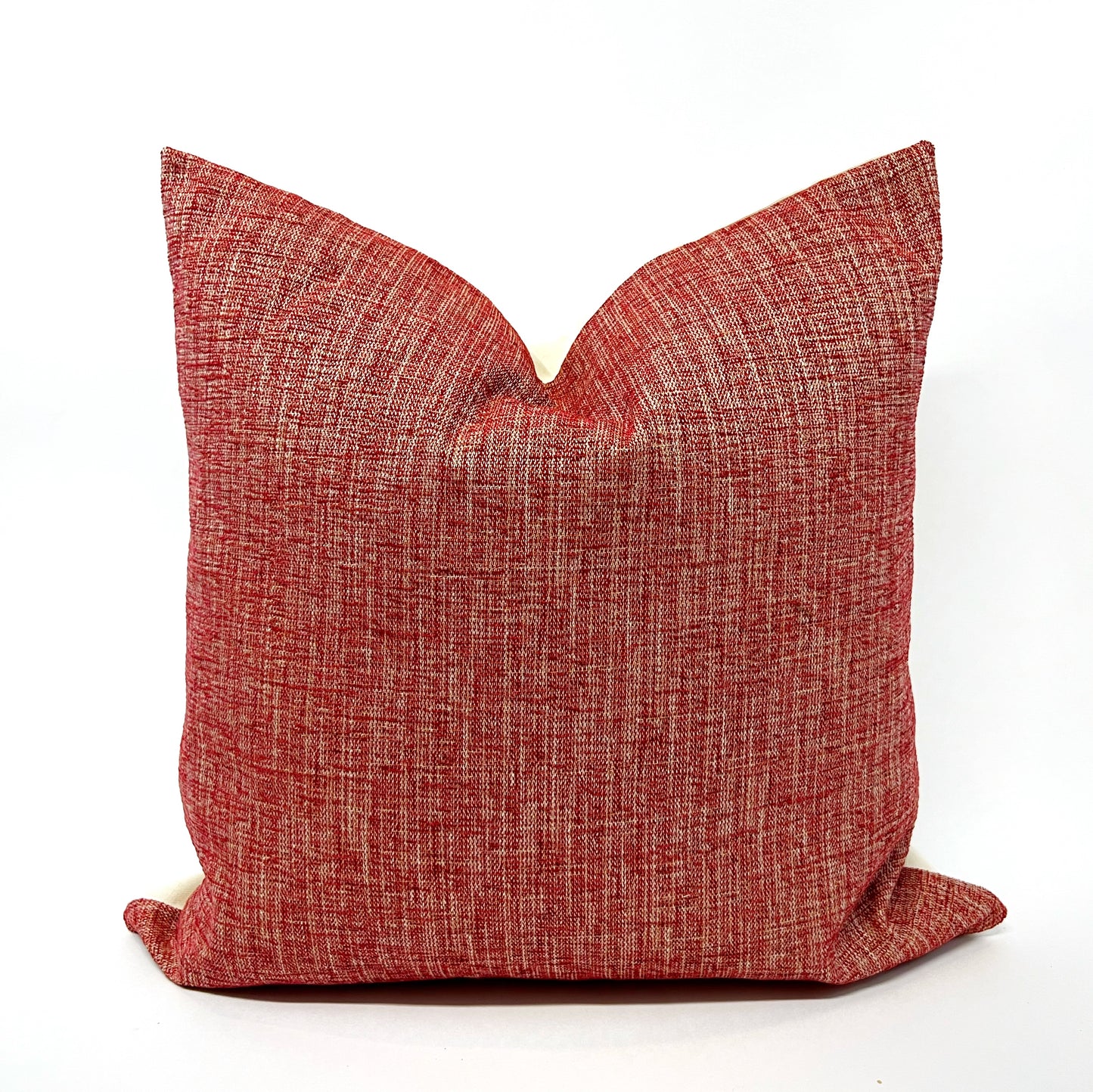 Red woven pillow cover