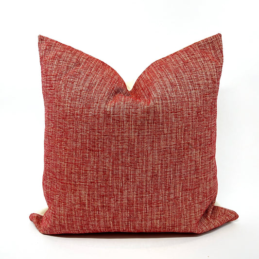 Red woven pillow cover