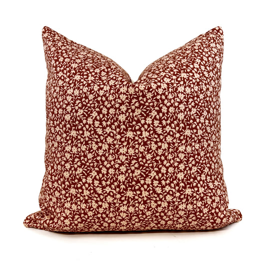 Rust floral pillow