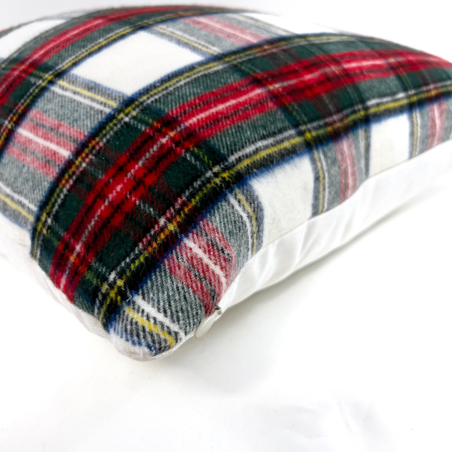 Fleece plaid holiday pillow cover