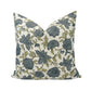 Dusty blue floral pillow cover