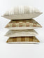 Cream and white vertical stripe pillow cover