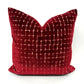 Cranberry red tile velvet pillow cover