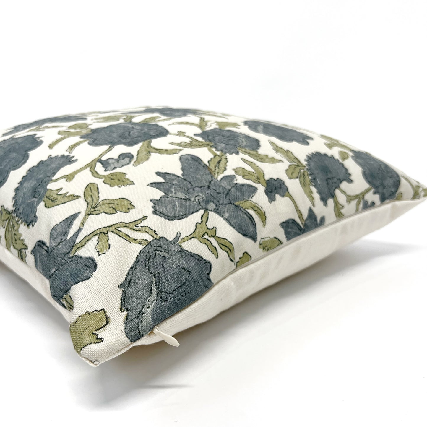 Dusty blue floral pillow cover