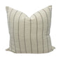 Cream and flax stripe pillow cover