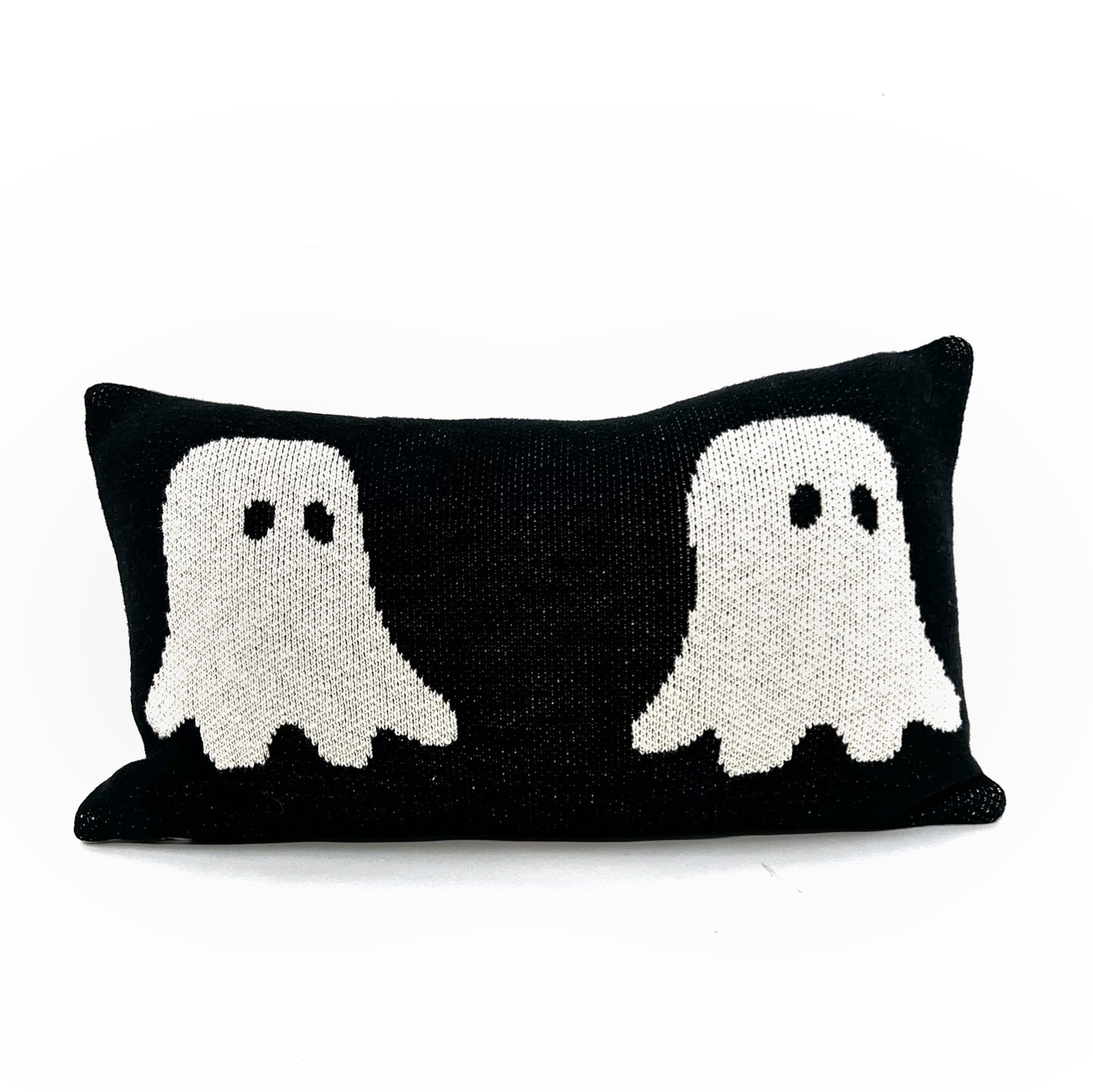 Black and white ghost pillow cover