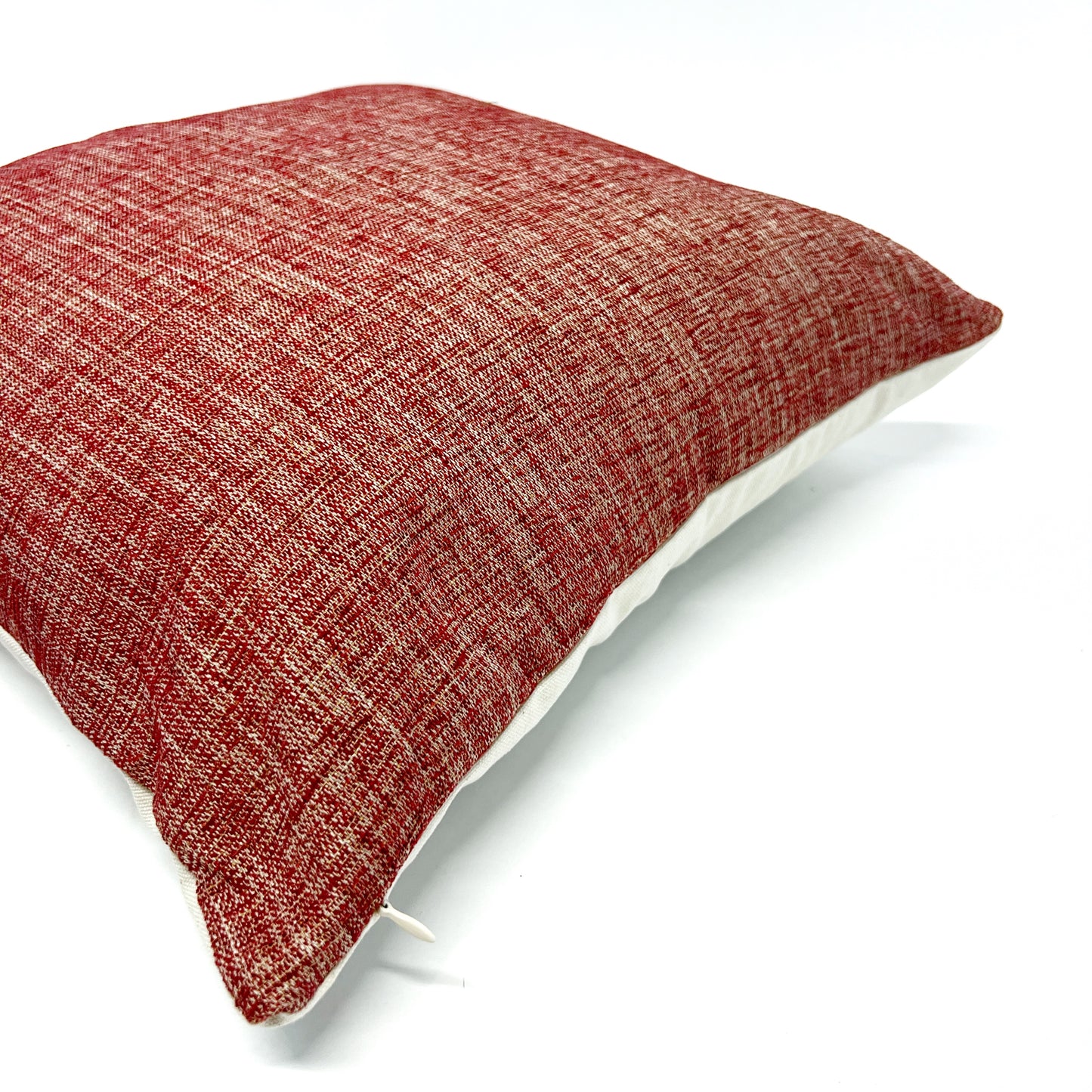 Red woven pillow cover