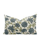 Dusty blue floral pillow cover