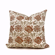 Load image into Gallery viewer, Coral and mauve floral pillow cover
