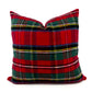 Red Fleece Plaid Holiday pillow cover