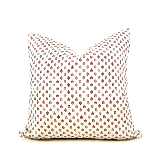 Rust mini floral block pillow cover